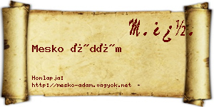 Mesko Ádám névjegykártya